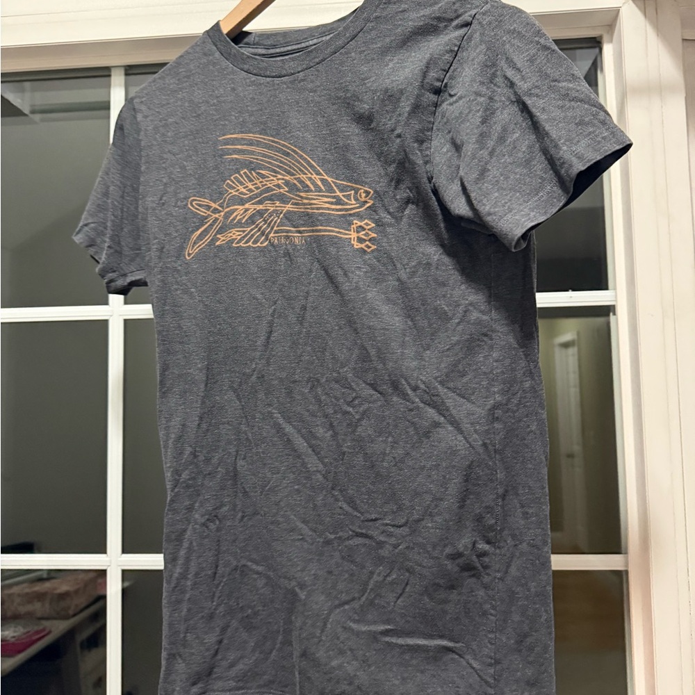 Gray T-Shirt with Orange Graphic Patagonia